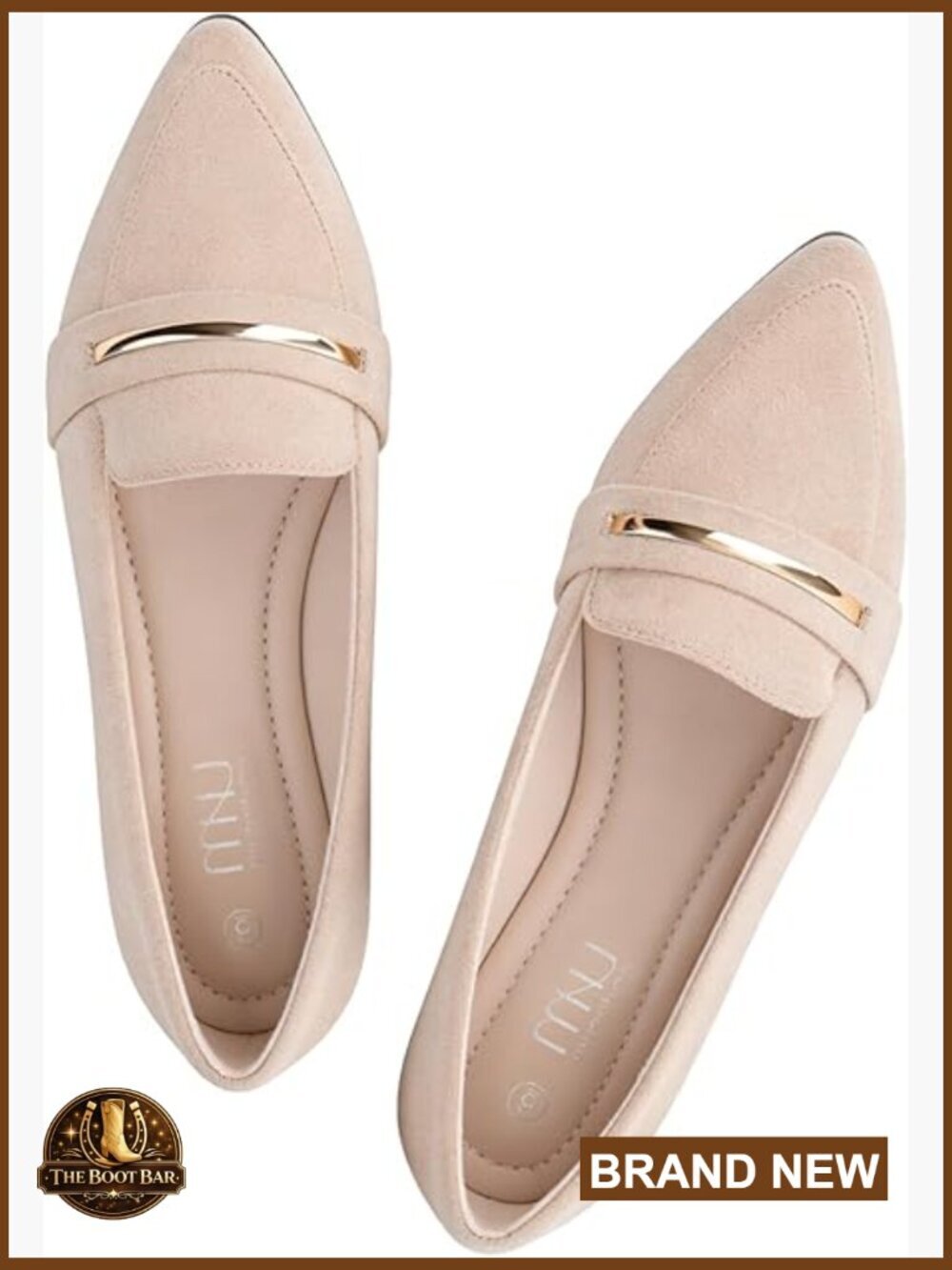 Women's Pointed Toe Gold Bit Loafers - Dressy Business Casual Slip On Flats
